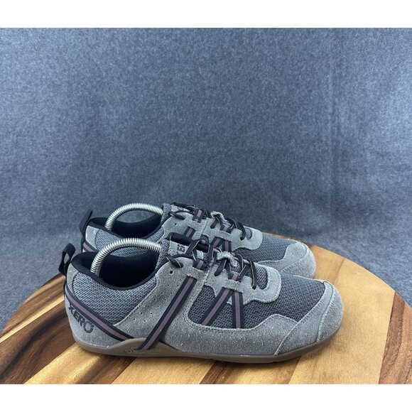 Xero Shoes Prio Running Shoes Mens 9 Gray Suede Mesh Barefoot Minimalist Active - Picture 1 of 11